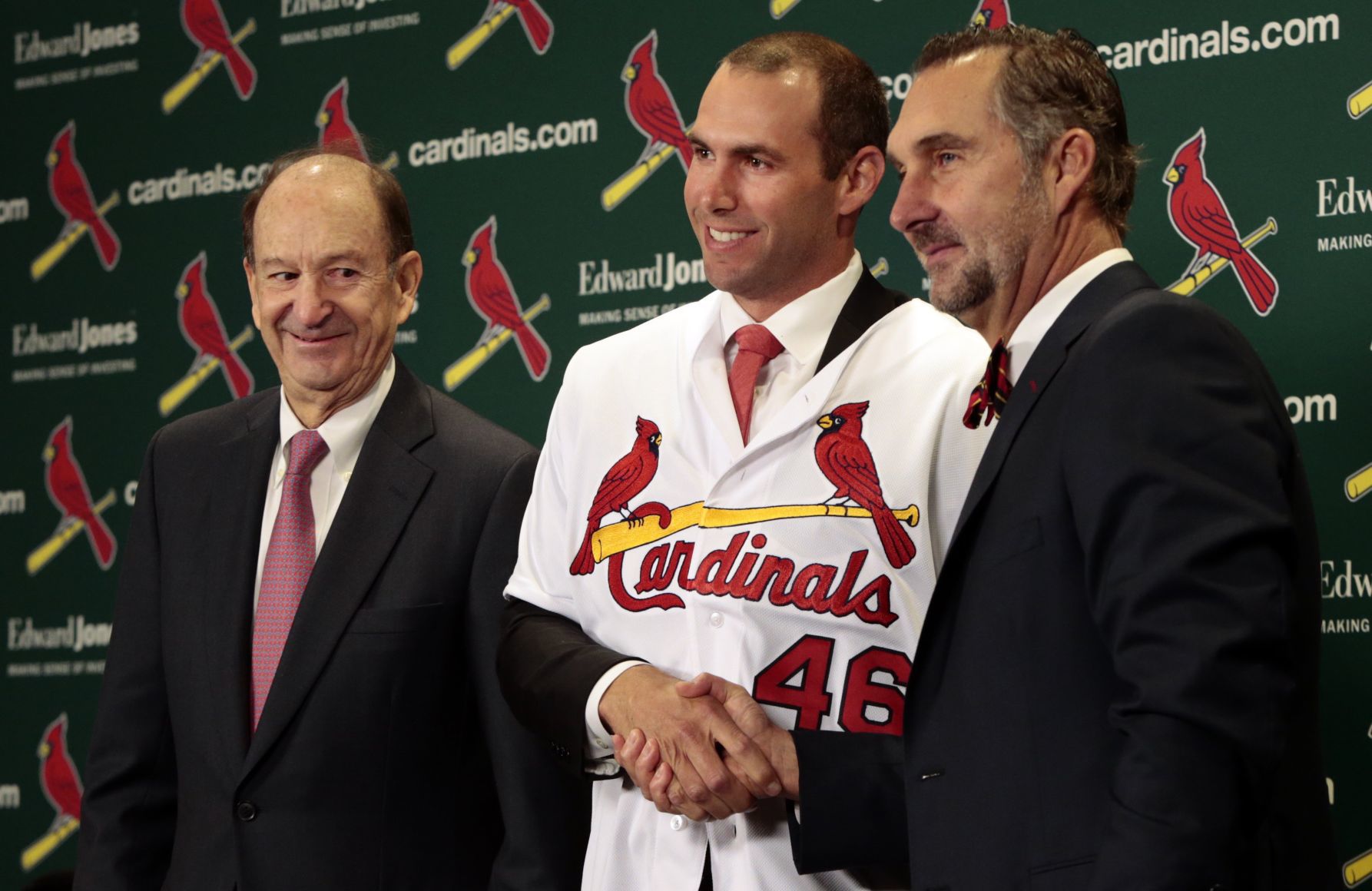 The cardinals present Paul Goldschmidt